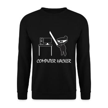 Computer Hacker - Unisex Sweatshirt - black - Front - Alina (178cm) & Michal (187cm)