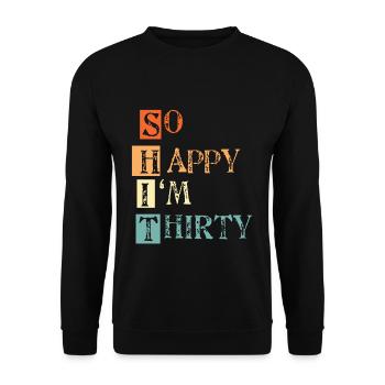 30e anniversaire - Sweat-shirt Unisexe - noir - Devant - Alina (178cm) & Michal (187cm)