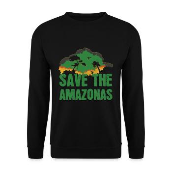 Rettet Den Amazonas - Unisex Pullover - Schwarz - Vorne - Alina (178cm) & Michal (187cm)
