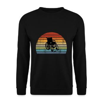 fauteuil roulant - Sweat-shirt Unisexe - noir - Devant - Alina (178cm) & Michal (187cm)