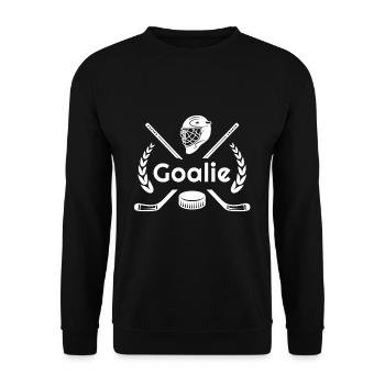 Goalie Eishockey - Unisex Pullover - Schwarz - Vorne - Alina (178cm) & Michal (187cm)
