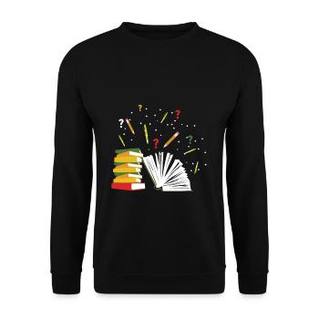 Books library - Unisex Sweatshirt - black - Front - Alina (178cm) & Michal (187cm)