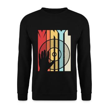 Vinyl Schallplatte - Unisex Pullover - Schwarz - Vorne - Alina (178cm) & Michal (187cm)