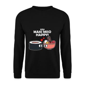 miso - Unisex Sweatshirt - black - Front - Alina (178cm) & Michal (187cm)