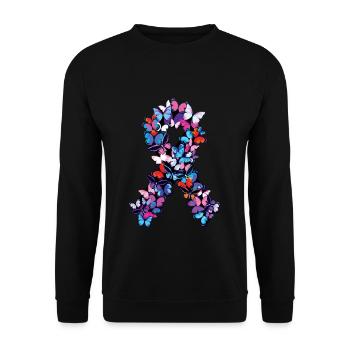 Brustkrebs Bewusstsein - Unisex Pullover - Schwarz - Vorne - Alina (178cm) & Michal (187cm)