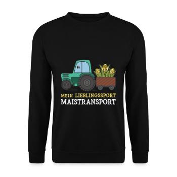 Transport de maïs sport préféré - Sweat-shirt Unisexe - noir - Devant - Alina (178cm) & Michal (187cm)