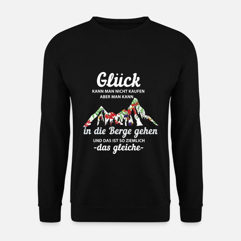 Berge Glück Wandern - Unisex Pullover - Schwarz