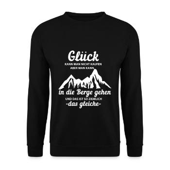 Glück In Den Bergen - Unisex Pullover - Schwarz - Vorne - Alina (178cm) & Michal (187cm)