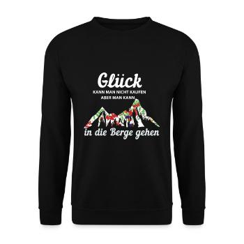 Glück Kann Man Nicht Kaufen - Unisex Pullover - Schwarz - Vorne - Alina (178cm) & Michal (187cm)