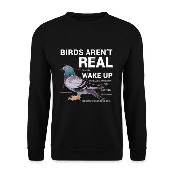 Verschwörung Tauben Lustig - Unisex Pullover - Schwarz - Vorne - Alina (178cm) & Michal (187cm)