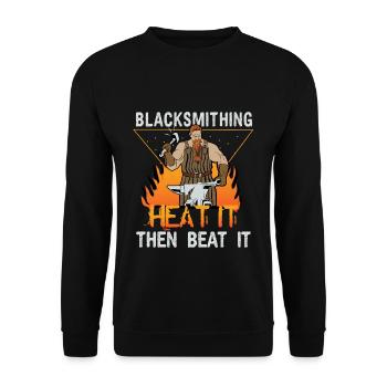 forge - Unisex Sweatshirt - black - Front - Alina (178cm) & Michal (187cm)