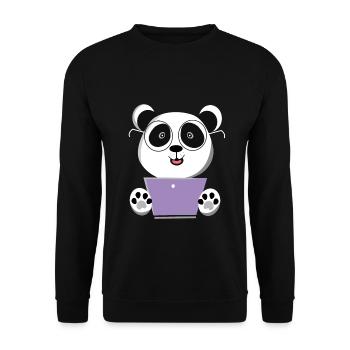 Ordinateur panda - Sweat-shirt Unisexe - noir - Devant - Alina (178cm) & Michal (187cm)