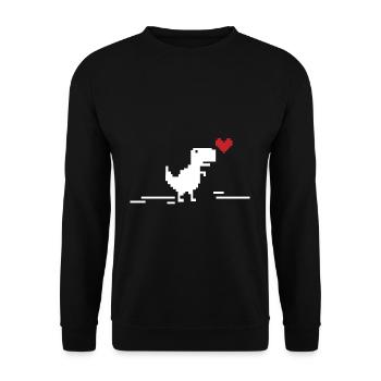 Pixel Dino Nerd - Unisex Sweatshirt - black - Front - Alina (178cm) & Michal (187cm)