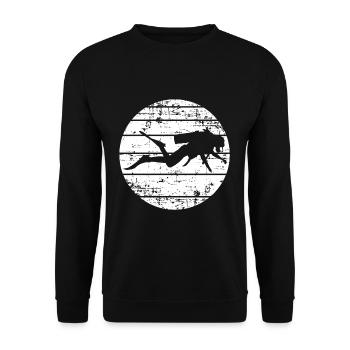 Tauchen Silhouette - Unisex Pullover - Schwarz - Vorne - Alina (178cm) & Michal (187cm)
