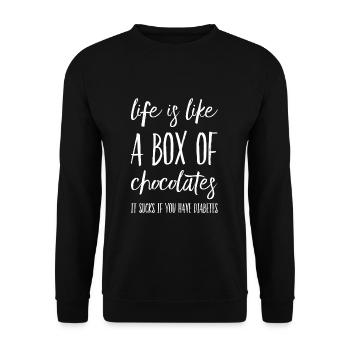 Diabetes Black humor - Unisex Sweatshirt - black - Front - Alina (178cm) & Michal (187cm)