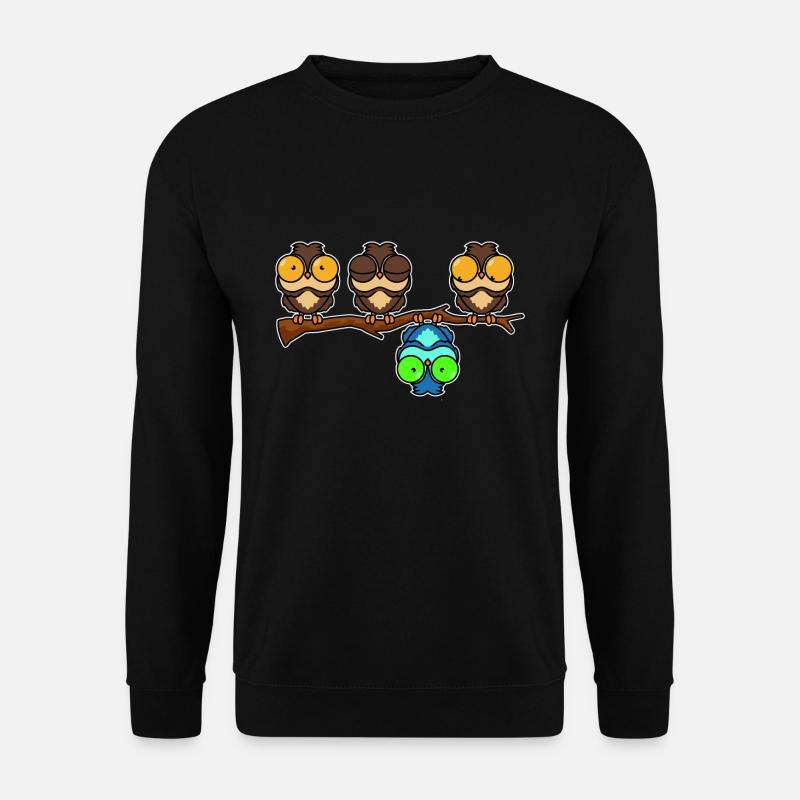 Eulen Lustig - Unisex Pullover - Schwarz