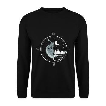 Pfadfinder Wilde Natur - Unisex Pullover - Schwarz - Vorne - Alina (178cm) & Michal (187cm)