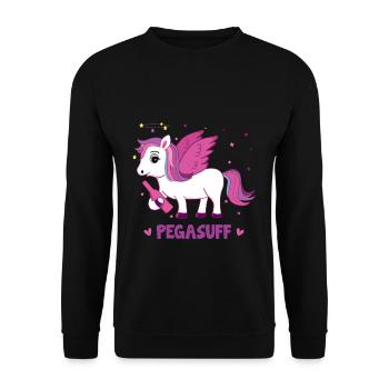 Pegasuff - Unisex Sweatshirt - black - Front - Alina (178cm) & Michal (187cm)