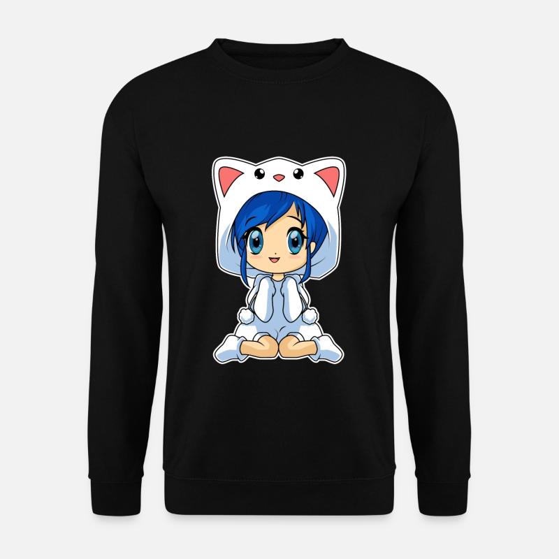 Anime Chibi Mädchen - Unisex Pullover - Schwarz