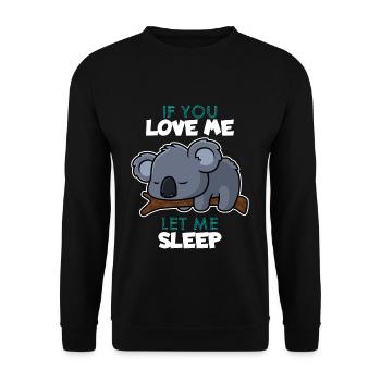 Sommeil amour koala drôle - Sweat-shirt Unisexe - noir - Devant - Alina (178cm) & Michal (187cm)