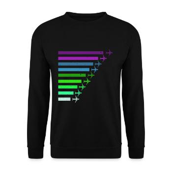 Aircraft colorful - Unisex Sweatshirt - black - Front - Alina (178cm) & Michal (187cm)