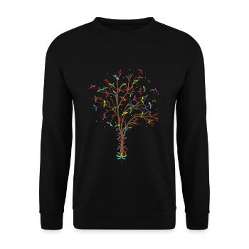 Libelle Baum - Unisex Pullover - Schwarz - Vorne - Alina (178cm) & Michal (187cm)