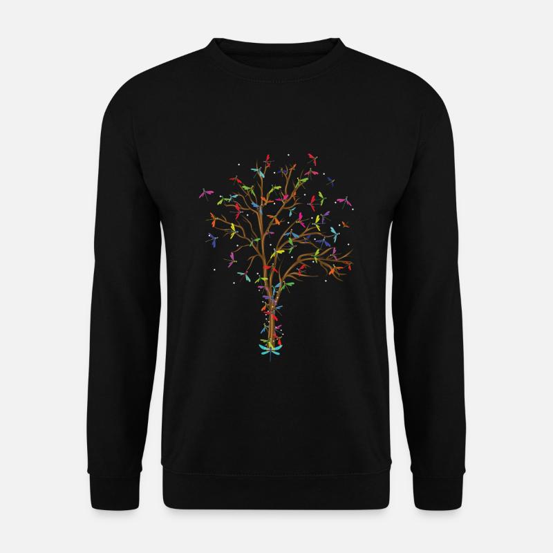 Libelle Baum - Unisex Pullover - Schwarz
