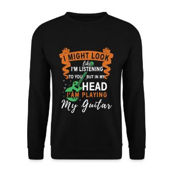 Joueur de guitare musicien - Sweat-shirt Unisexe - noir - Devant - Alina (178cm) & Michal (187cm)
