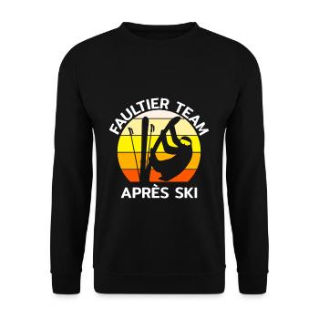 Sloth Team Apres-Ski Funny - Unisex Sweatshirt - black - Front - Alina (178cm) & Michal (187cm)