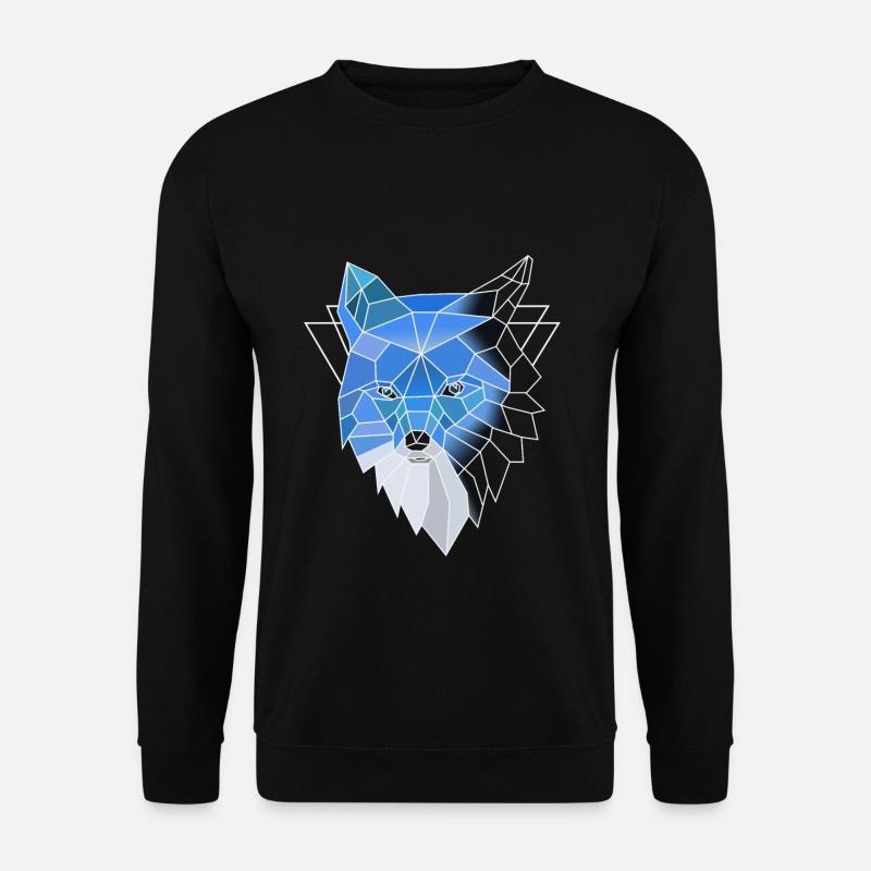 Loup polygone bleu - Sweat-shirt Unisexe - noir