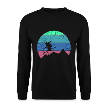 Sports d'hiver skieur acrobatique - Sweat-shirt Unisexe - noir - Devant - Alina (178cm) & Michal (187cm)