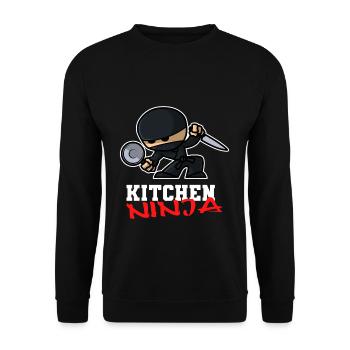 Kitchen ninja - Unisex Sweatshirt - black - Front - Alina (178cm) & Michal (187cm)