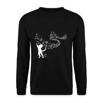 Cat music notes - Unisex Sweatshirt - black - Front - Alina (178cm) & Michal (187cm)