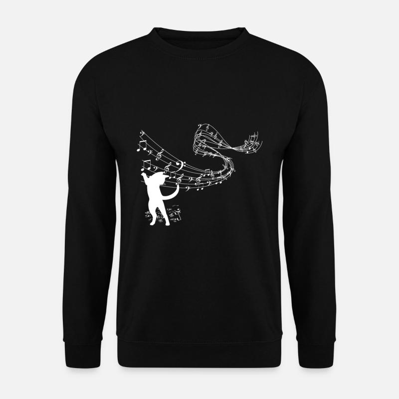 Cat music notes - Unisex Sweatshirt - black