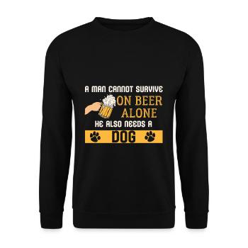 Bier und Hunde - Unisex Pullover - Schwarz - Vorne - Alina (178cm) & Michal (187cm)