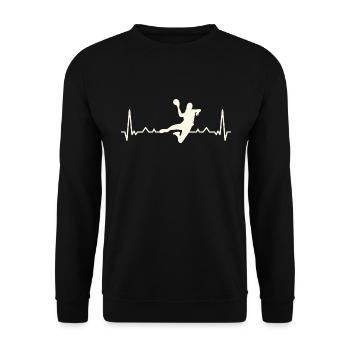 Handball pulse heartbeat handball team - Unisex Sweatshirt - black - Front - Alina (178cm) & Michal (187cm)