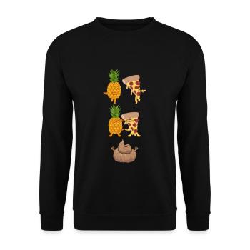 Fusion pineapple and pizza - Unisex Sweatshirt - black - Front - Alina (178cm) & Michal (187cm)