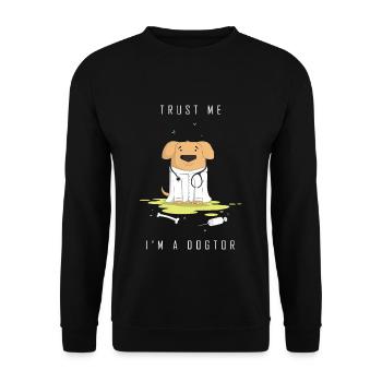 Ich Bin Dogtor - Unisex Pullover - Schwarz - Vorne - Alina (178cm) & Michal (187cm)