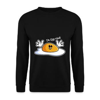 Excited egg - Unisex Sweatshirt - black - Front - Alina (178cm) & Michal (187cm)