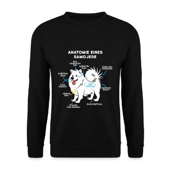 Anatomie Eines Samojede - Unisex Pullover - Schwarz - Vorne - Alina (178cm) & Michal (187cm)