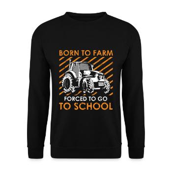 Né à un fermier forcé à l'école - Sweat-shirt Unisexe - noir - Devant - Alina (178cm) & Michal (187cm)