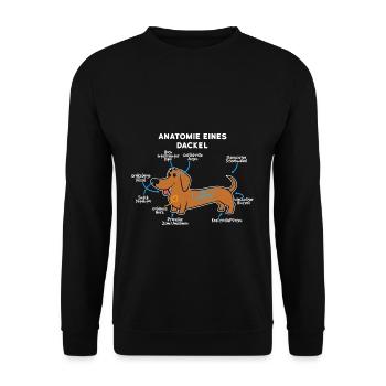 Anatomie Eines Dackel - Unisex Pullover - Schwarz - Vorne - Alina (178cm) & Michal (187cm)