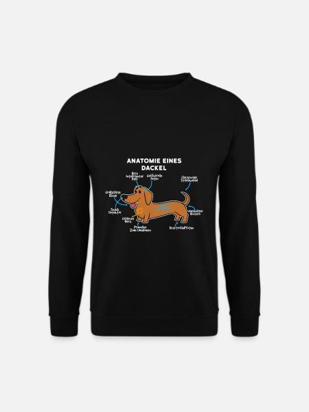 Anatomie Eines Dackel - Unisex Pullover - Schwarz