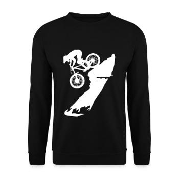 MTB downhill - Unisex Sweatshirt - black - Front - Alina (178cm) & Michal (187cm)