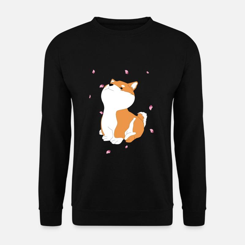 Shiba Inu cherry blossom - Unisex Sweatshirt - black