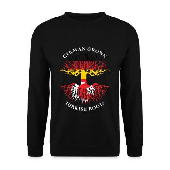 Turkey roots Germany grew up - Unisex Sweatshirt - black - Front - Alina (178cm) & Michal (187cm)