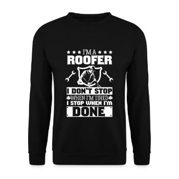 I am a roofer - Unisex Sweatshirt - black - Front - Alina (178cm) & Michal (187cm)