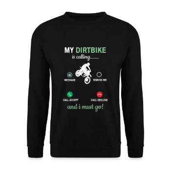 Mein Dirtbike Ruft - Unisex Pullover - Schwarz - Vorne - Alina (178cm) & Michal (187cm)