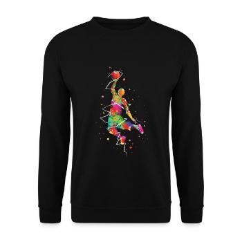 Basketball Dunk - Unisex Sweatshirt - black - Front - Alina (178cm) & Michal (187cm)