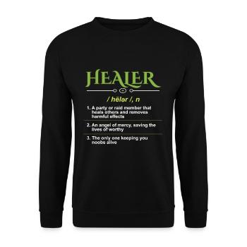 Healer Definition Gamer - Unisex Sweatshirt - black - Front - Alina (178cm) & Michal (187cm)